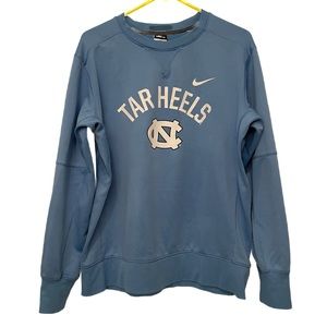 NIKE Therma-Fit UNC Tarheels Pullover Mens Large Carolina Blue Sweatshirt Fleece